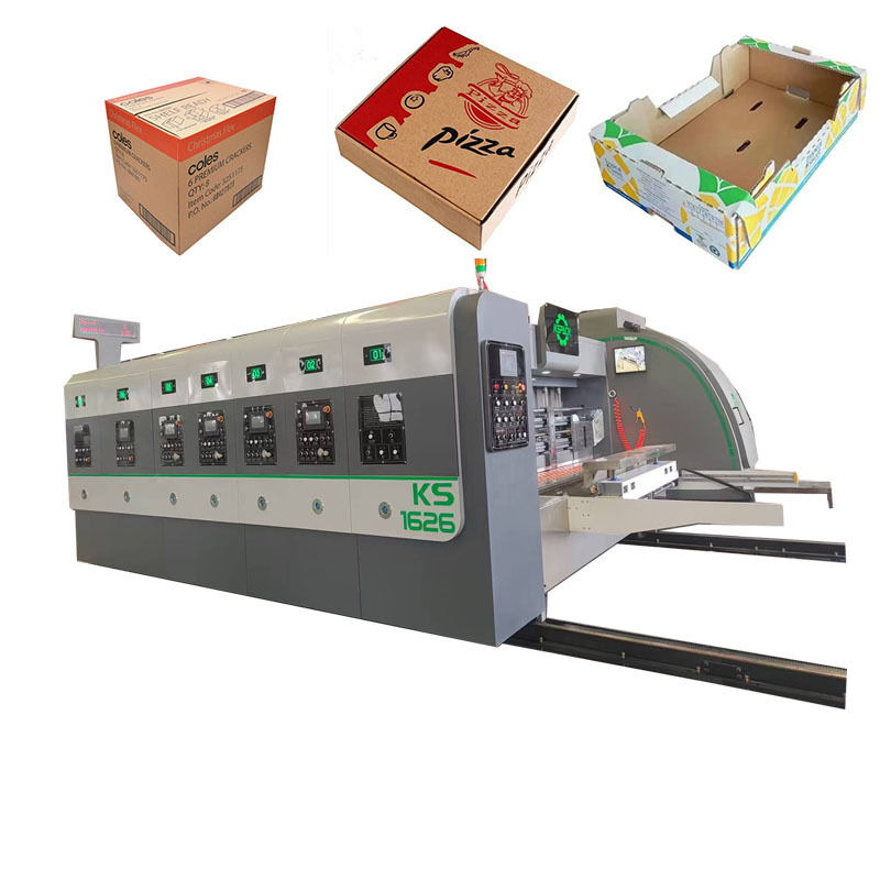 Flexo printing and slotter machine automatic Corrugated Fruit Pizza Box printing die cutting Making machine