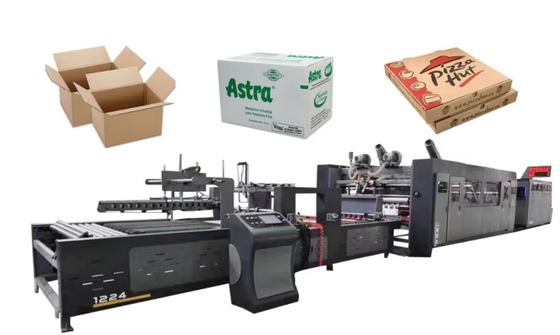 Inline corrugated board 4 Color Flexo Printer Slotter Die Cutter Folder Bundle Machine เครื่องพิมพ์แบบสล็อต 4 สี เครื่องพิมพ์แบบสล็อต 4 สี เครื่องพิมพ์แบบสล็อต